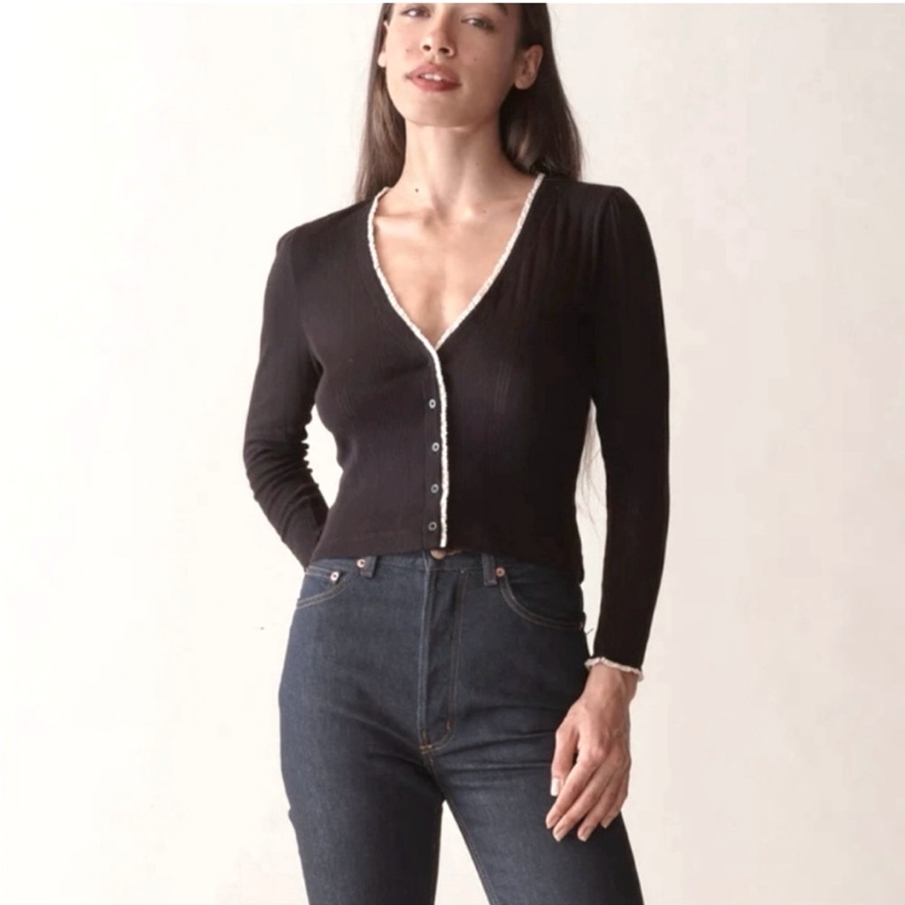 Doen Black Presley Cardigan. Size S